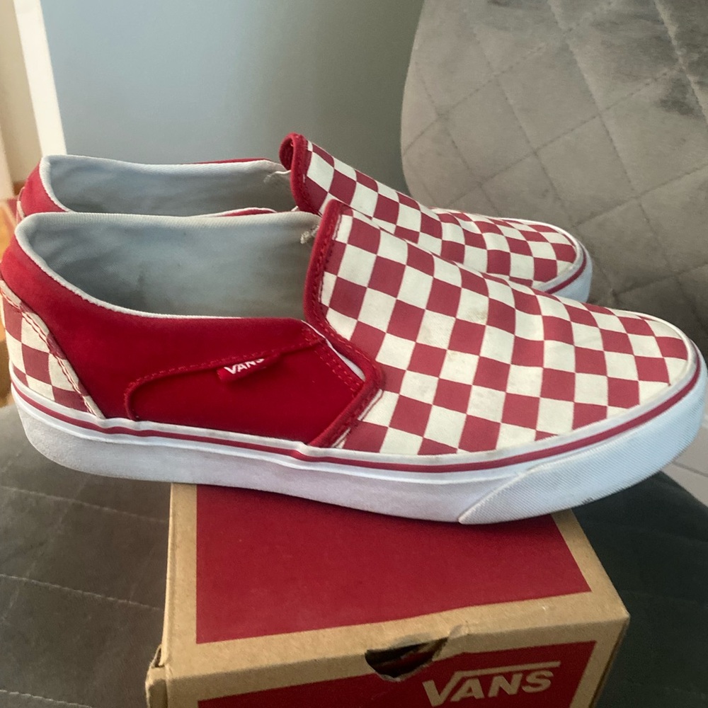 Red Checkered Vans